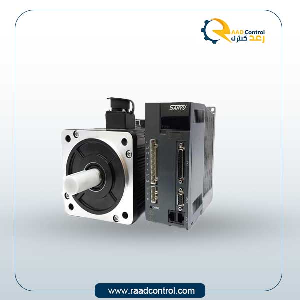 سروو موتور 2.6 کیلو وات سانیو سری SY300 ترمز دار پک کامل با اترکت مدل SY300NS012